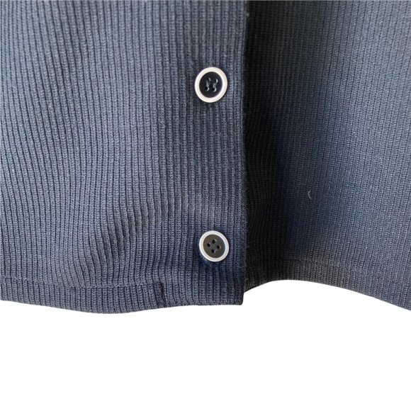 Y2K Style Ribbed Knit Cropped Button Up - Picture 5 of 6